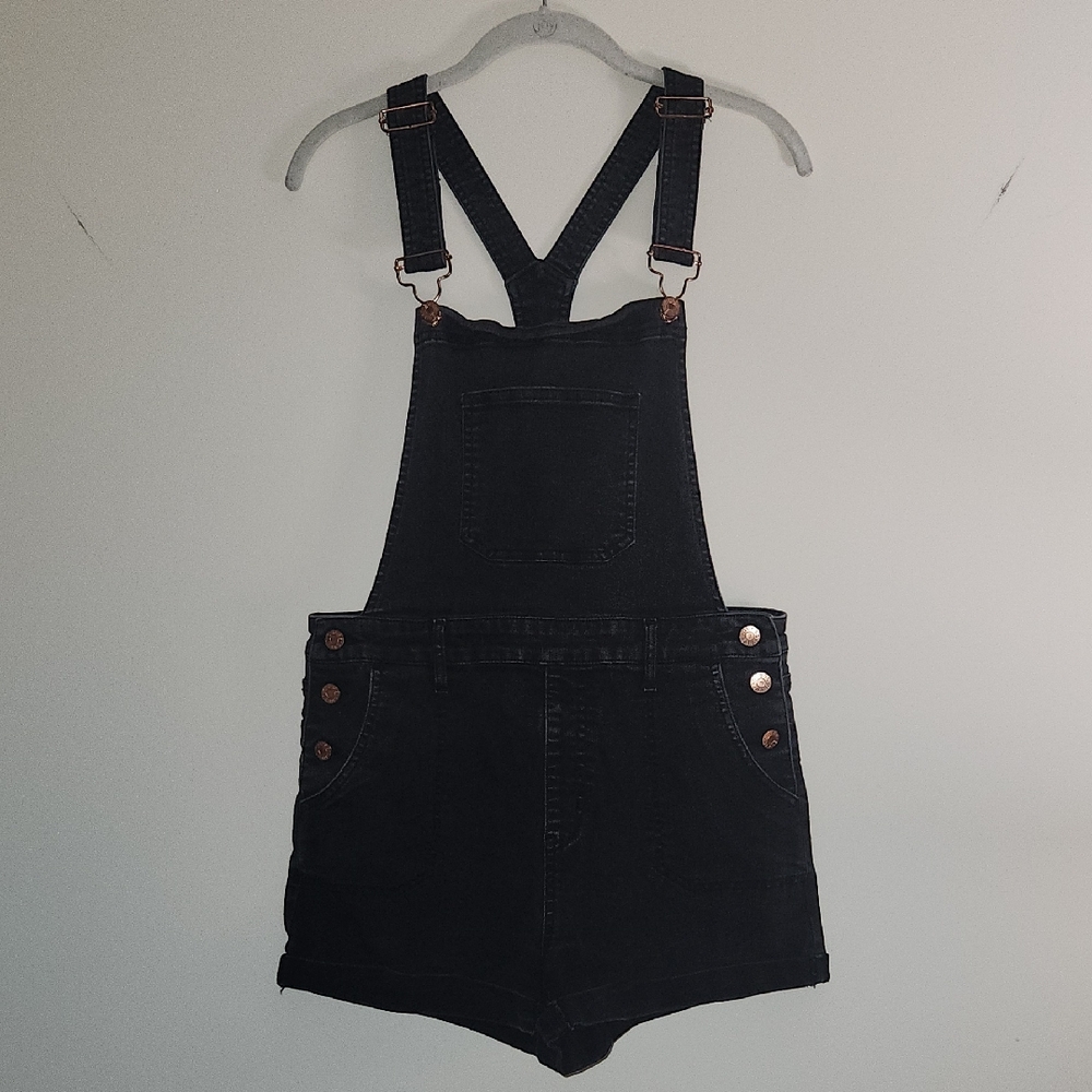 Guess Black Denim Overalls